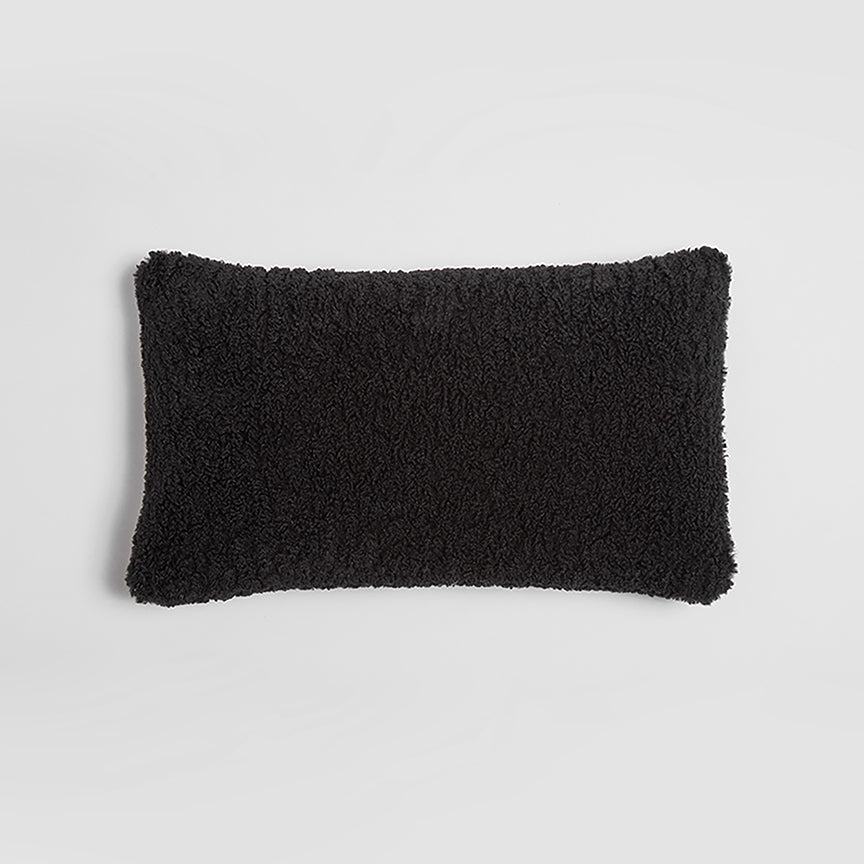 PRANA PILLOW | LUXE TEDDY VEGAN SHEARLING | Noir