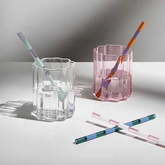 GLASS STRIPED STRAWS | 4 PER PACK