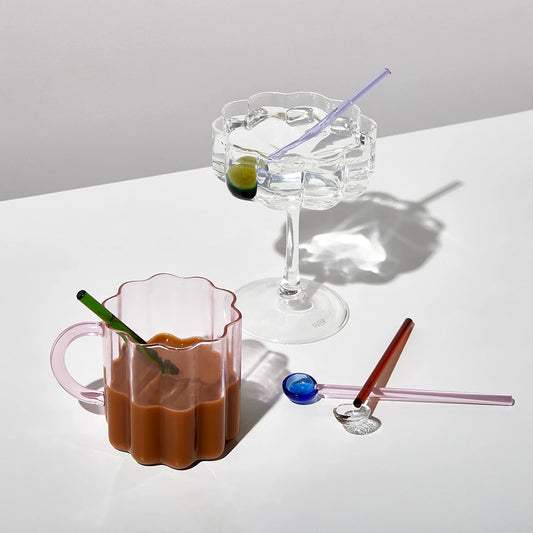 COLORED GLASS TEASPOONS | 4 PER PACK