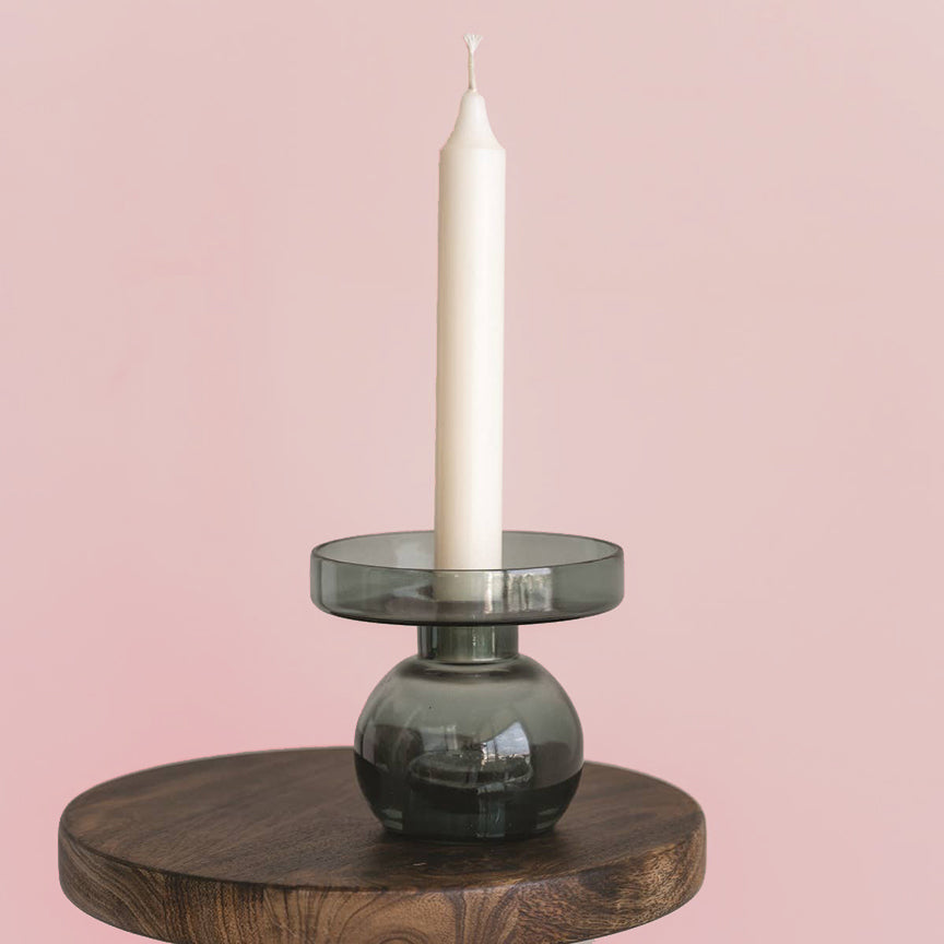 BOTH SIDES CANDLE HOLDER | RECYCLED GLASS