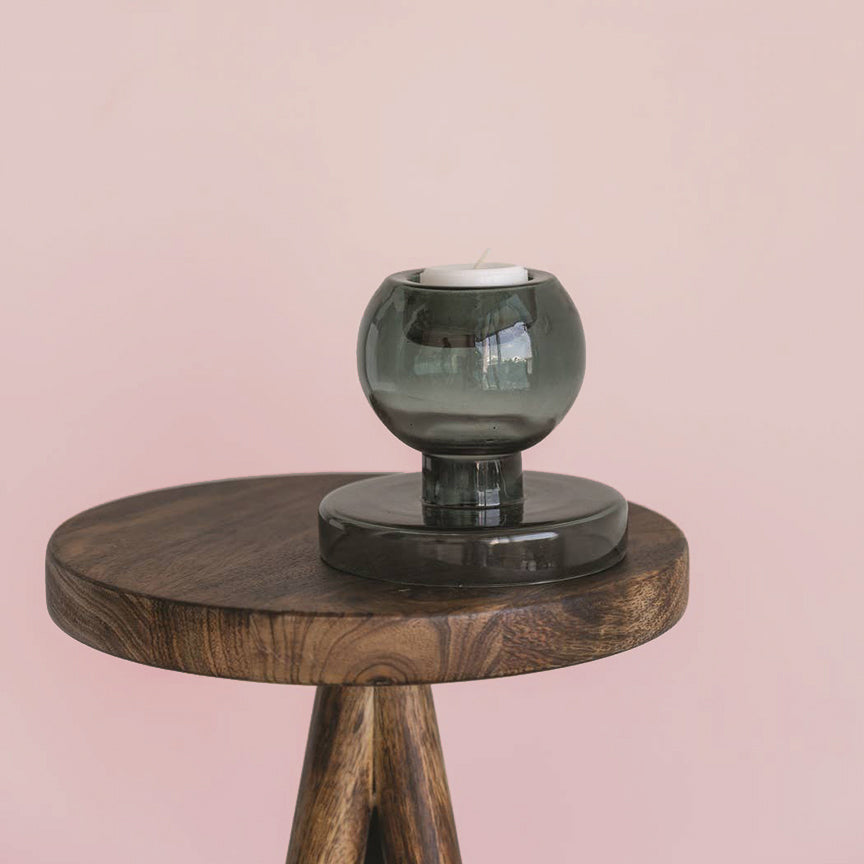 BOTH SIDES CANDLE HOLDER | RECYCLED GLASS
