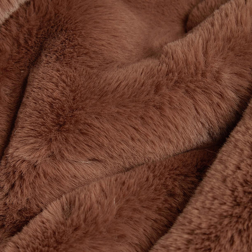 SHIRLEY THROW BLANKET | VEGAN FAUX FUR | Camel