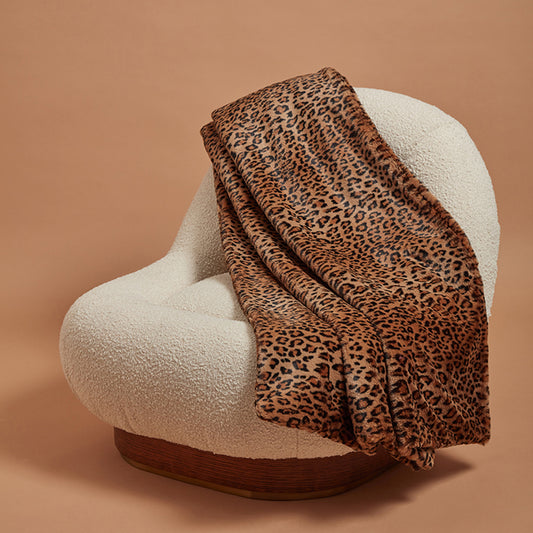 BRADY THROW BLANKET | VEGAN FAUX FUR | Leopard