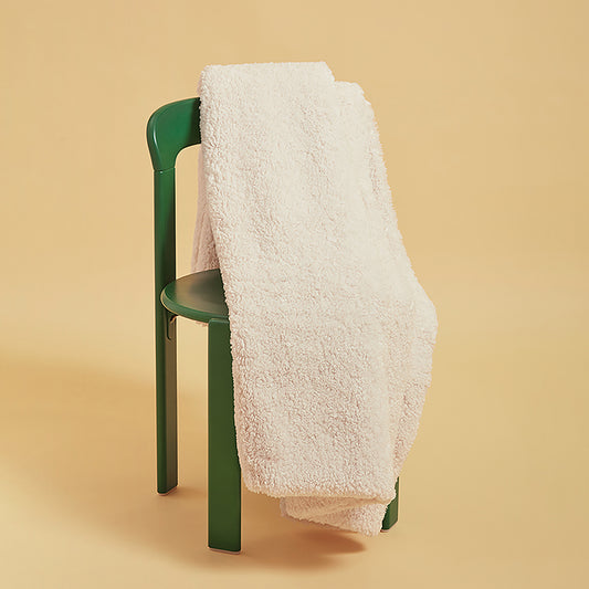 JUMBO KATILA THROW BLANKET | LUXE TEDDY VEGAN SHEARLING | Ivory