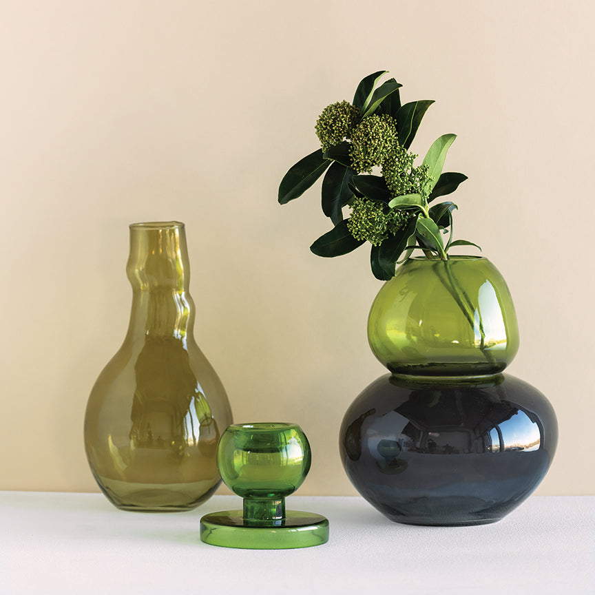 BOTH SIDES CANDLE HOLDER | RECYCLED GLASS