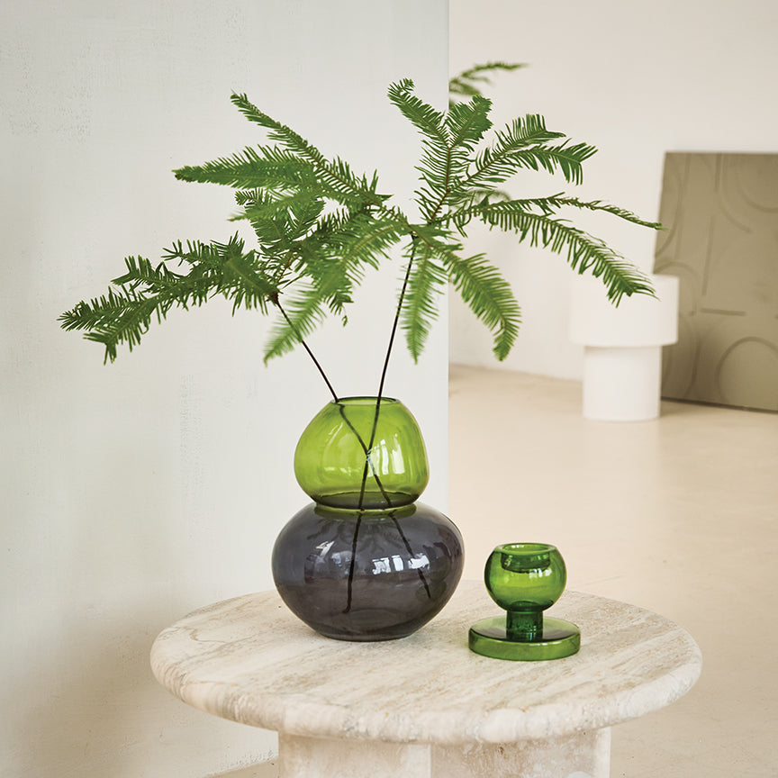 BOTH SIDES CANDLE HOLDER | RECYCLED GLASS